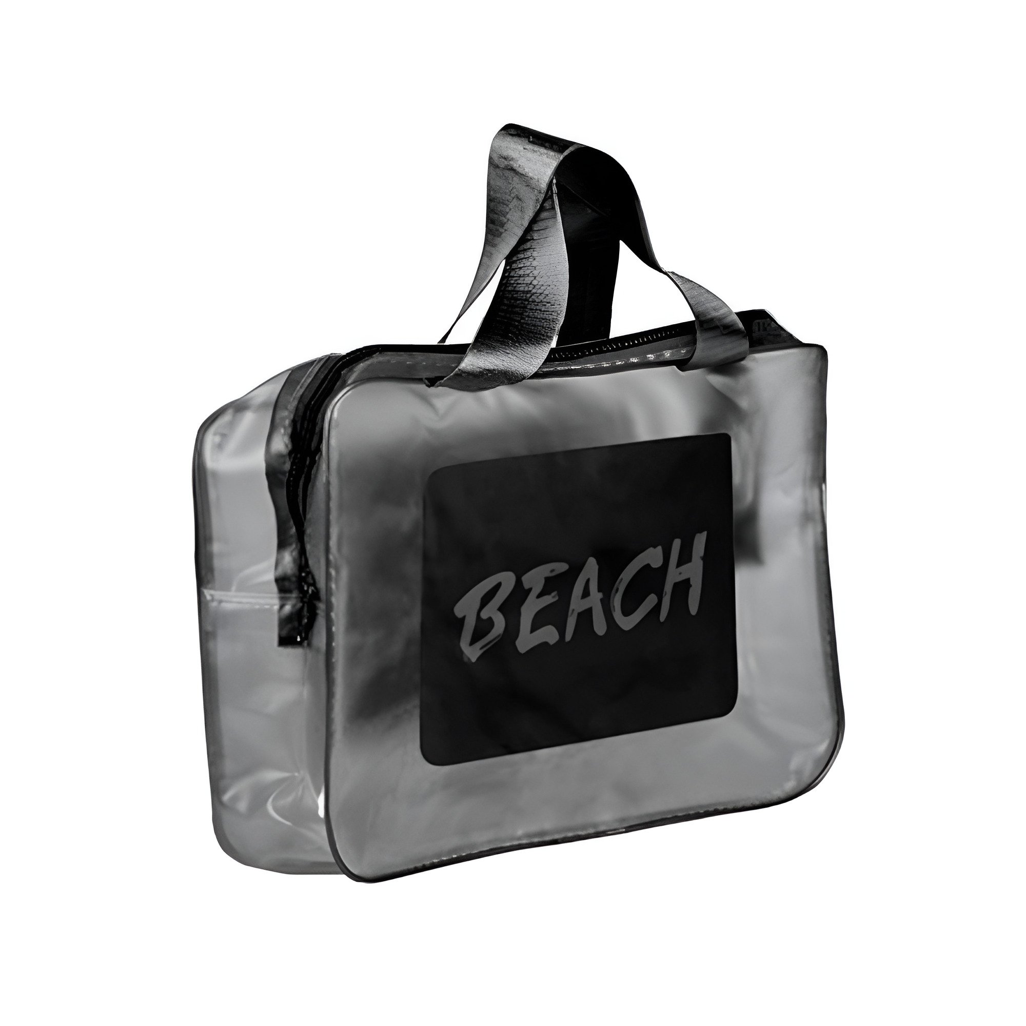 Косметичка дорожня Stenson BEACH ПВХ 26х18х9,5 см Прозора з чорним (R97548)