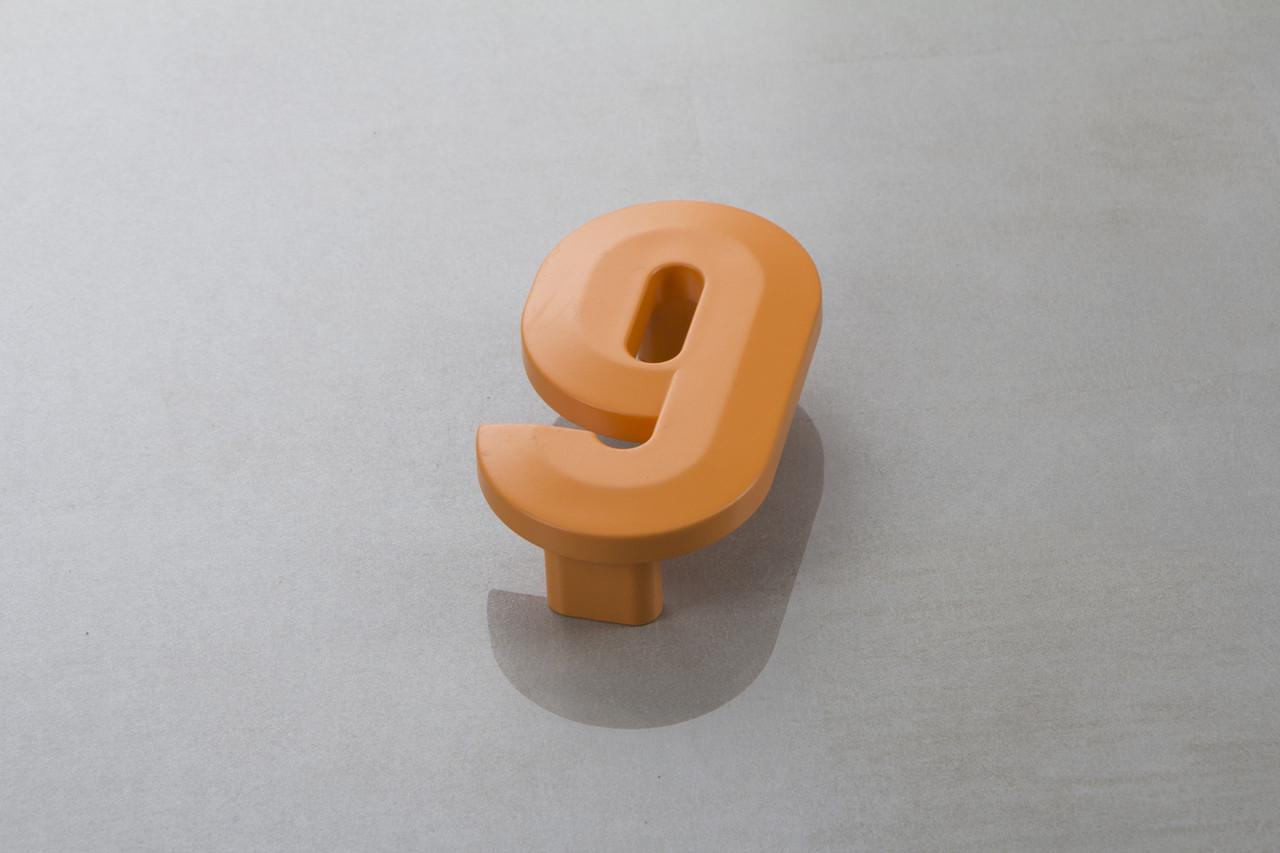 Меблева ручка Poliplast цифра дев'ятка РП-9 Помаранчевий глянцевий (16422)