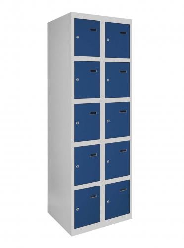 Шкаф металлический ячеечный ШКМ 5/40/2 пятиуровневый RAL7035/RAL5005 180х80х50 см (9400203)