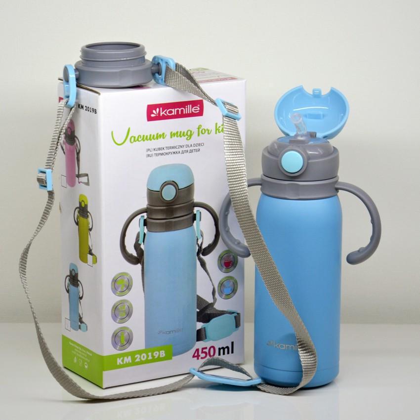 Термос-пляшка дитяча Kamille 2019В-450 з нержавіючої сталі 450 мл Синій (1088406948)
