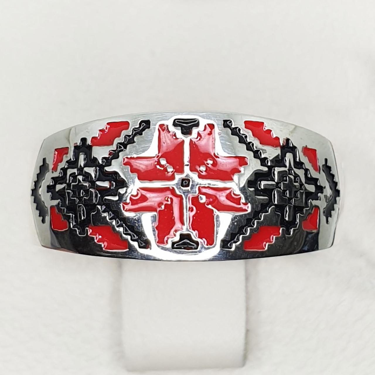 Кольцо серебряное с ювелирной эмалью р. 20 4,63 г (1412931166)