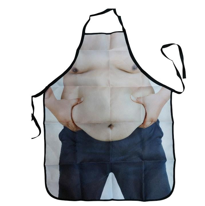 Фартук с приколом мужчина держит живот 80x60 см Разноцветный (186500) Фартук с приколом мужчина держит живот 80x60 см Разноцветный (186500)