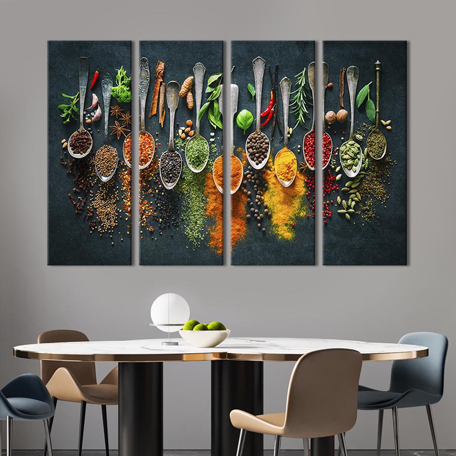 Картина модульная из 4 частей Палитра индийских специй L 149x93 см (306-41)