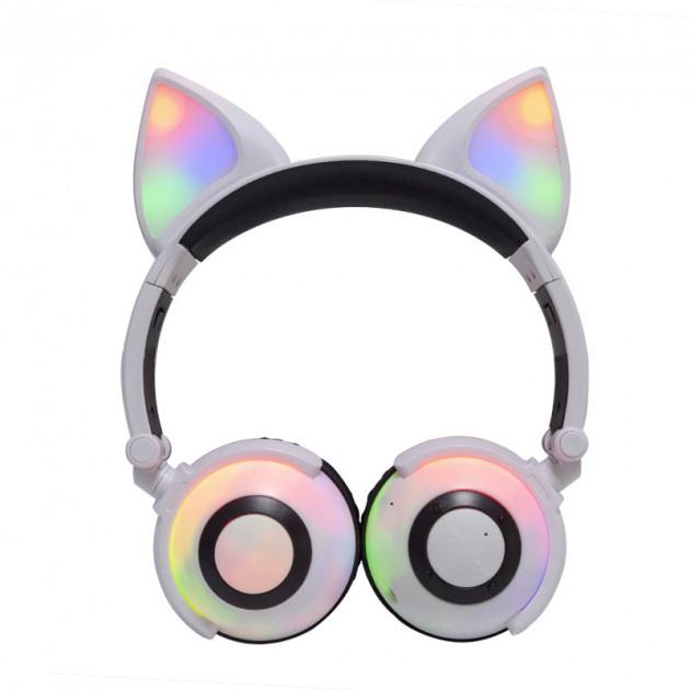 Навушники бездротові LINX LX-XBL109 Fox Ear Bluetooth з вушками LED Білий (SUN4222)