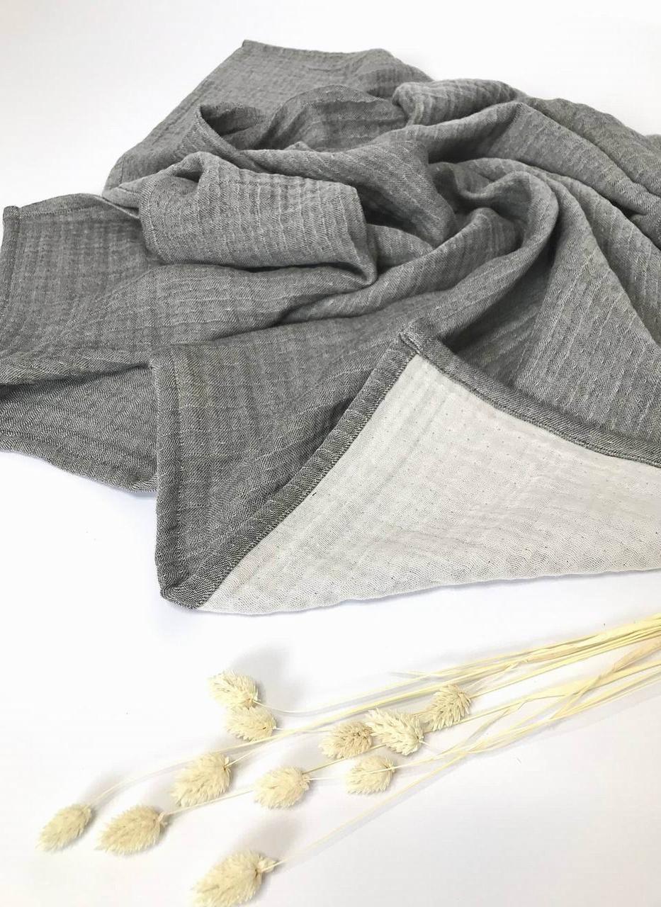 Плед дитячий Penetka муслін чотиришаровий 100x80 см Темно-сірий (6491.100.80.189)