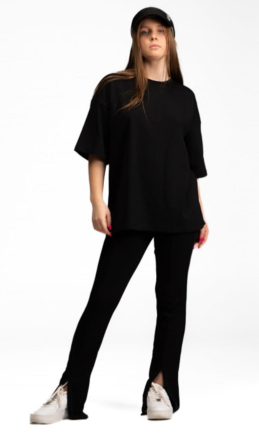 Брюки клеш для девочки OV2U с разрезами 176 см Черный (А567457657567)