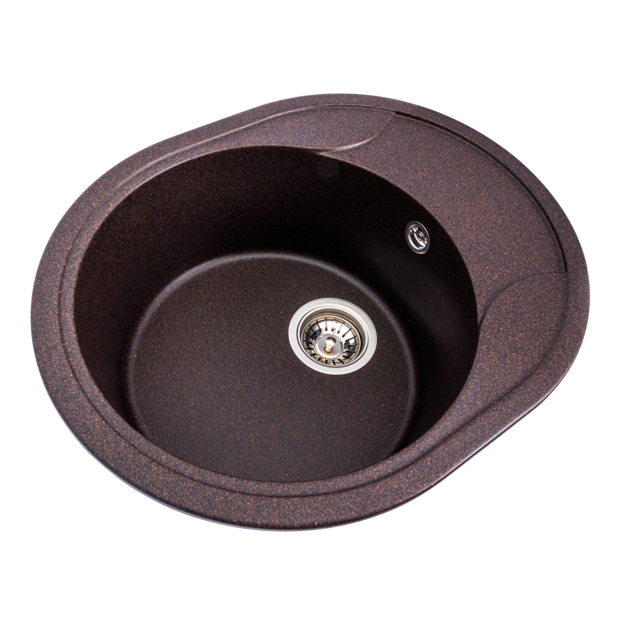 Мийка гранітна для кухні Platinum 5847 ONYX матова Шоколадний - фото 2 Мийка гранітна для кухні Platinum 5847 ONYX матова Шоколадний - фото 2