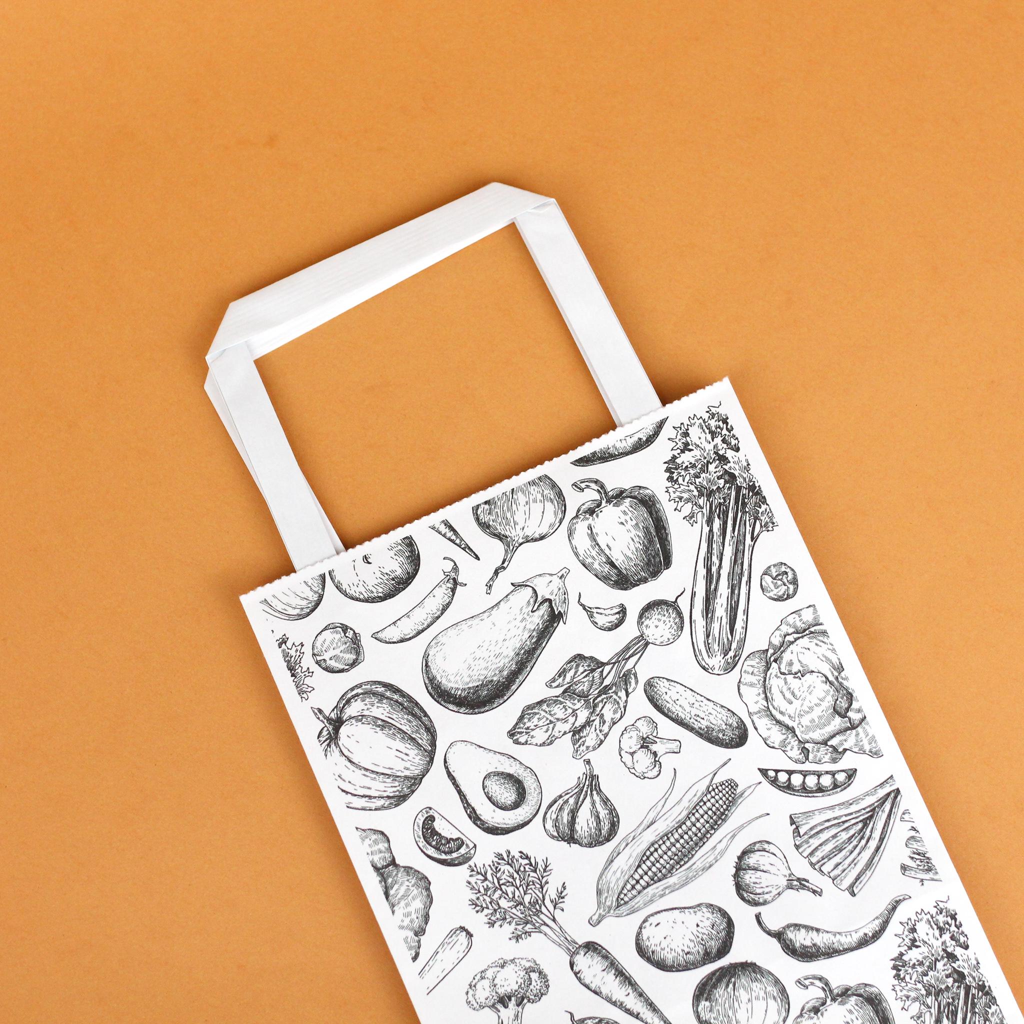 Пакет крафт подарунковий з принтом Продукти 150х90х240 мм 20 шт. Білий - фото 2 Пакет крафт подарунковий з принтом Продукти 150х90х240 мм 20 шт. Білий - фото 2