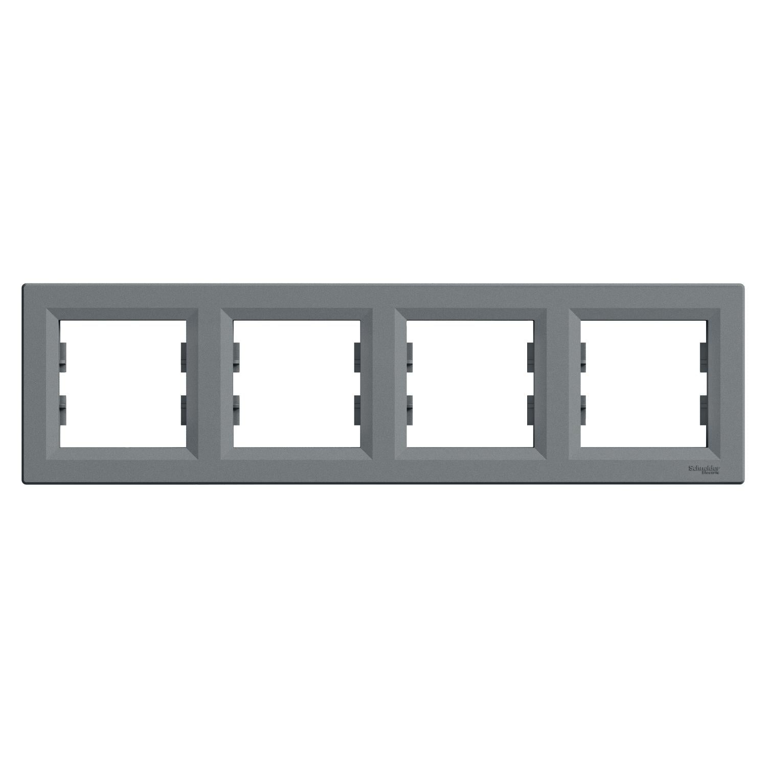 Рамка для розеток Schneider Electric четырехместная сталь (EPH5800462)