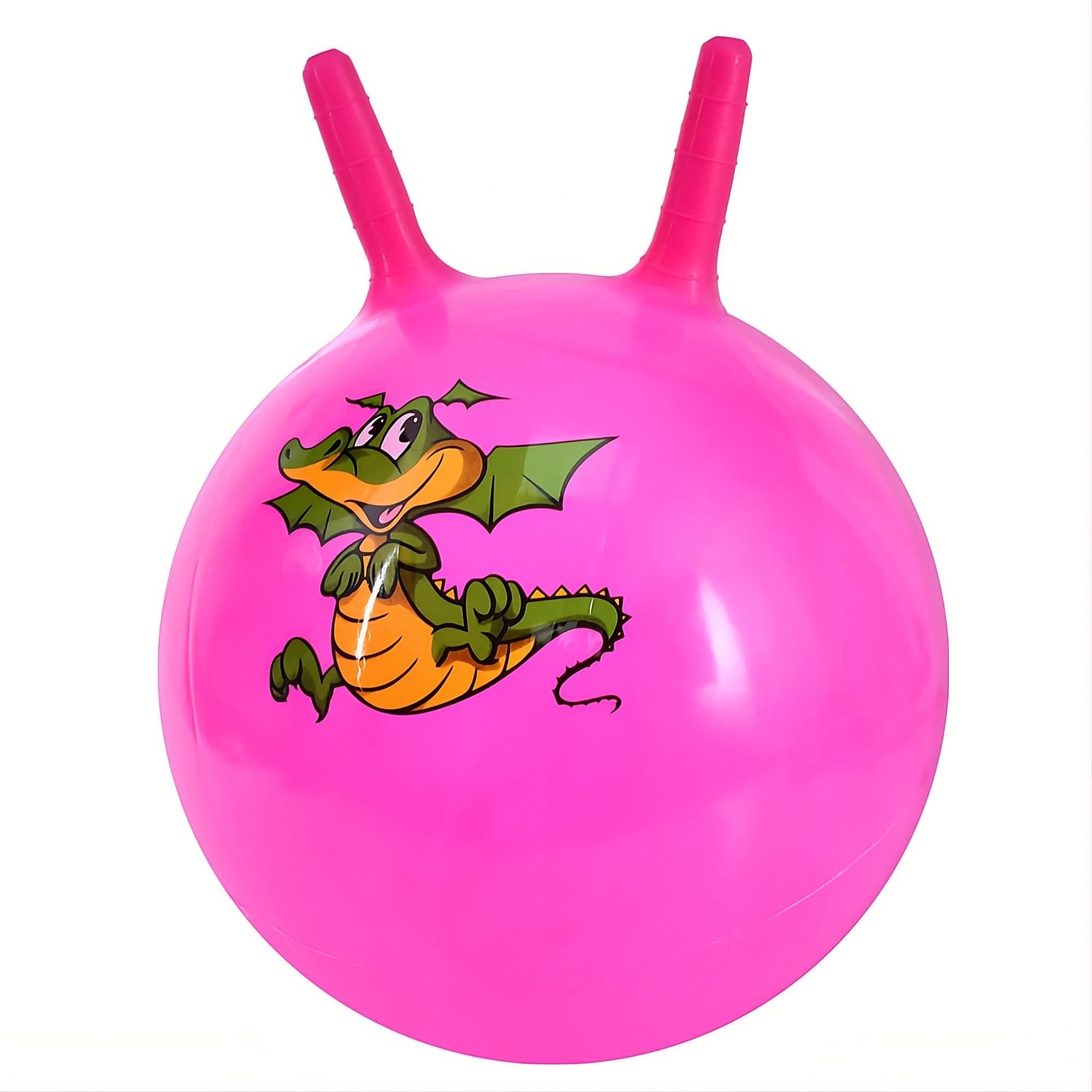Мяч для фитнеса детский MS 4372-1 с рожками 45 см 350 г принт динозавров Розовый (33539052)