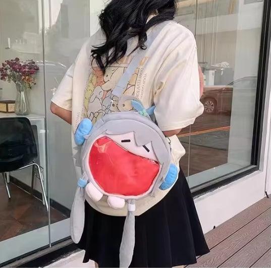 Сумка через плечо Хацуне Мику аниме 30х25 см Серый