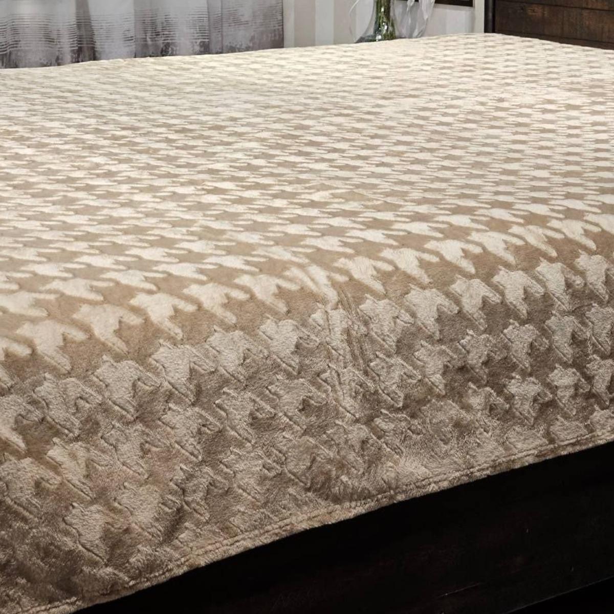 Плед Koloco Гусиная лапка евро 200х220 см Бежевый (38477) Плед Koloco Гусиная лапка евро 200х220 см Бежевый (38477)