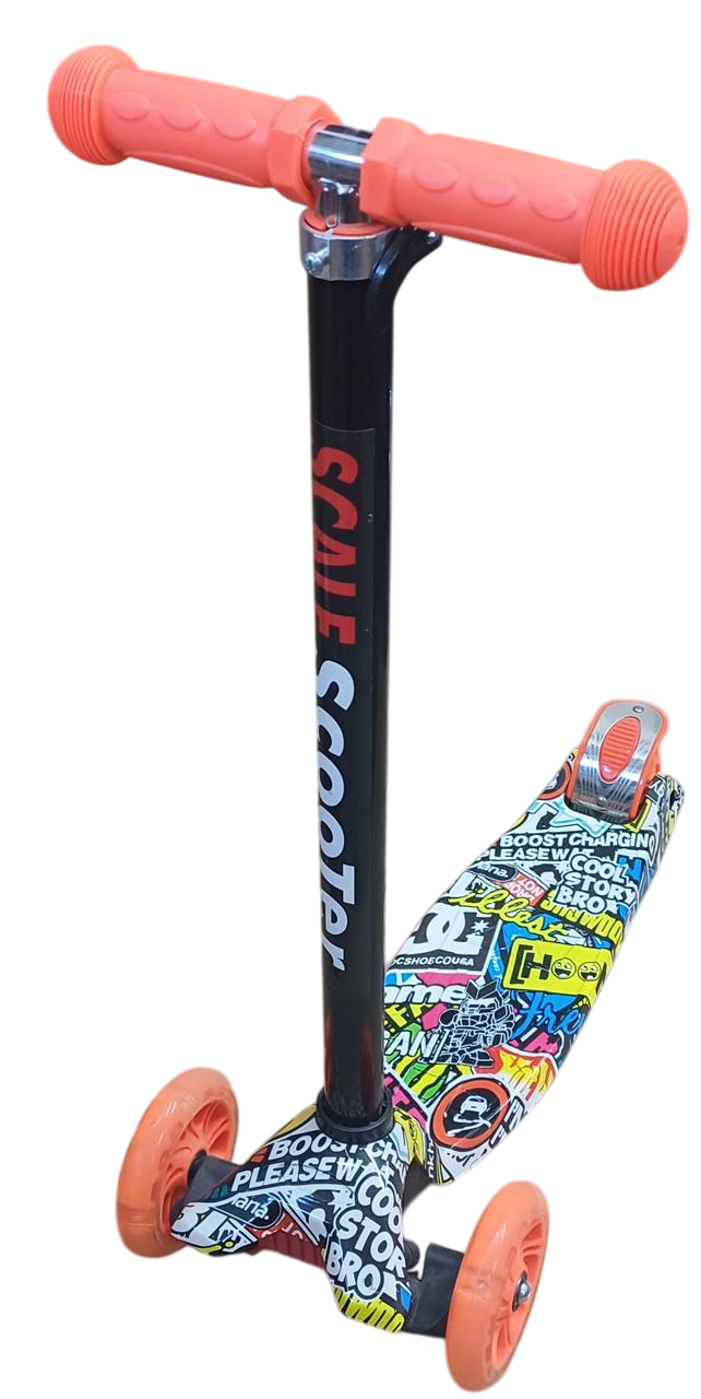 Самокат Best Scooter MAXI надписи Оранжевый