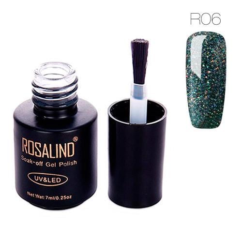 Гель-лак для ногтей маникюра Rosalind 7 мл шеллак для UV LED R06 Dark Blue (313273)
