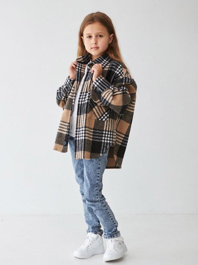 Рубашка детская утепленная Клетка 1506-1 164 см Бежевый (158132) - фото 2 Рубашка детская утепленная Клетка 1506-1 164 см Бежевый (158132) - фото 2