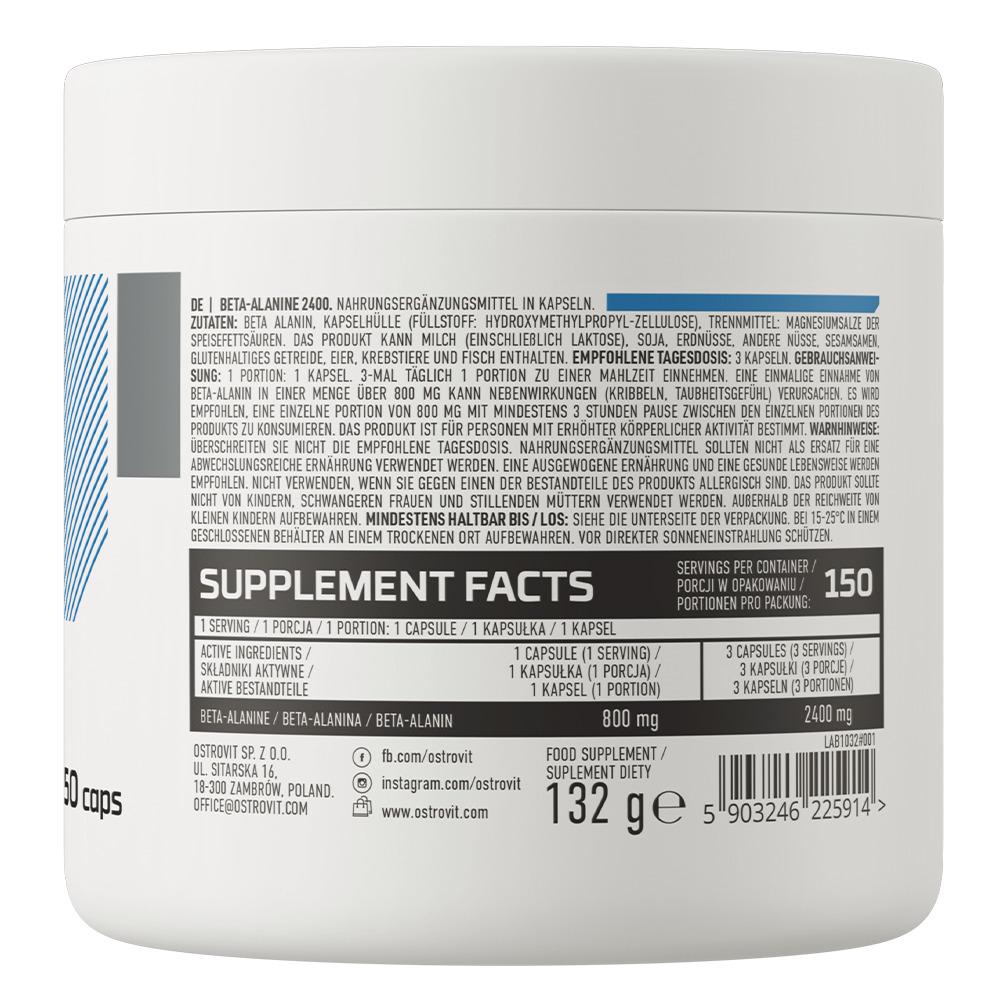 Бета-аланін Ostrovit Beta-Alanine 2400 150 капс. - фото 2 Бета-аланін Ostrovit Beta-Alanine 2400 150 капс. - фото 2