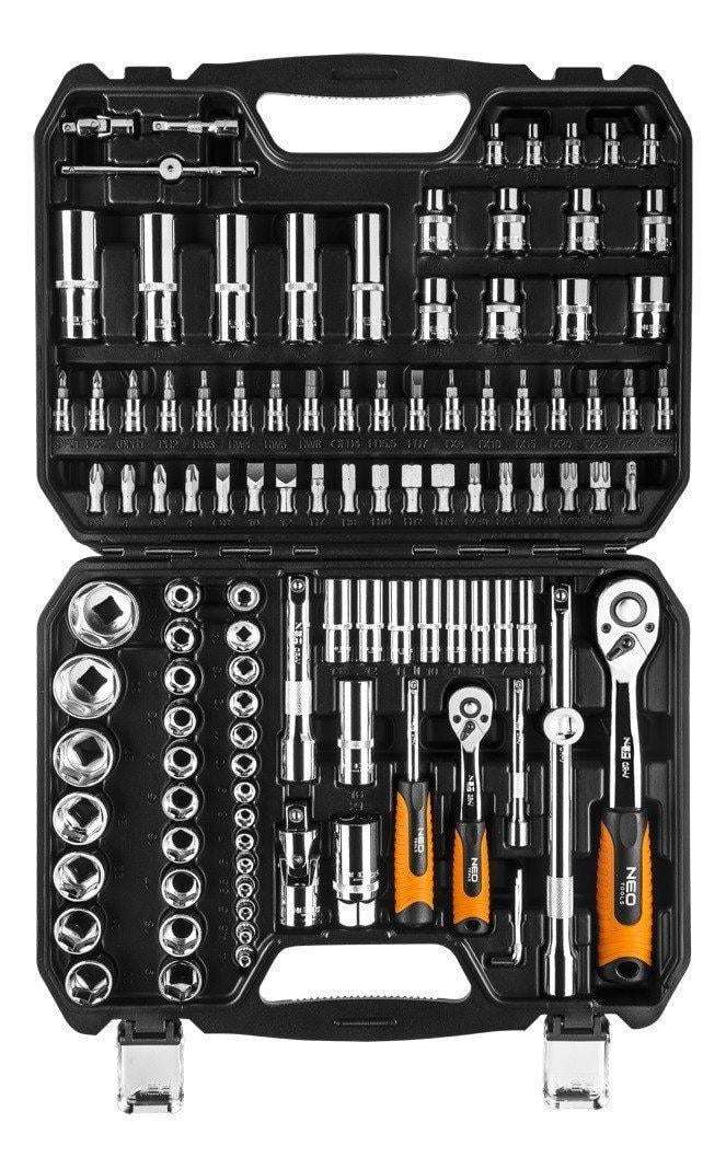 Набор инструментов Neo торцевых головок 108 шт. 1/4 1/2" CrV (08-666)