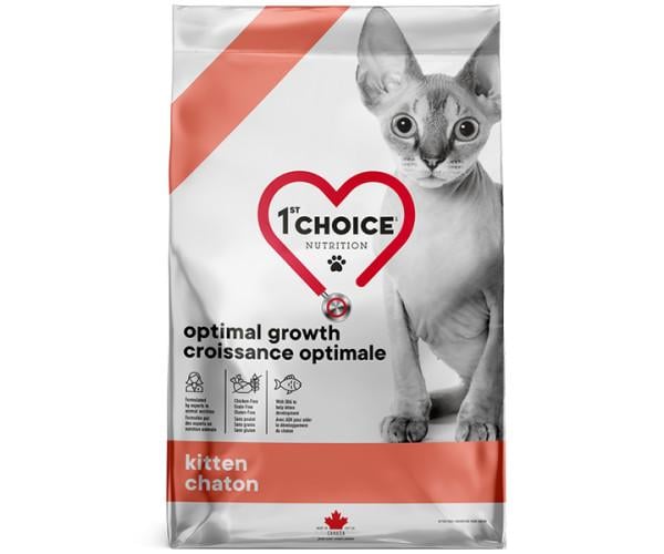 Корм сухий 1st Choice Kitten Optimal Growth з рибою для кошенят з чутливим травленням 1,8 кг (46771)