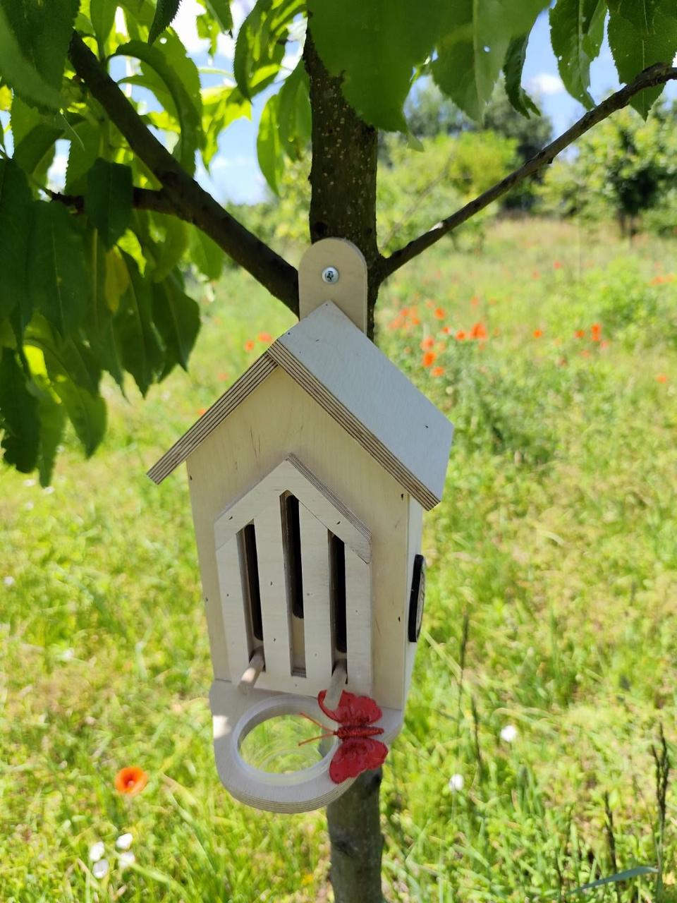 Домик для бабочек с поилкой Оазис из водостойкой фанеры без краски 24х12х18 см - фото 5 Домик для бабочек с поилкой Оазис из водостойкой фанеры без краски 24х12х18 см - фото 5