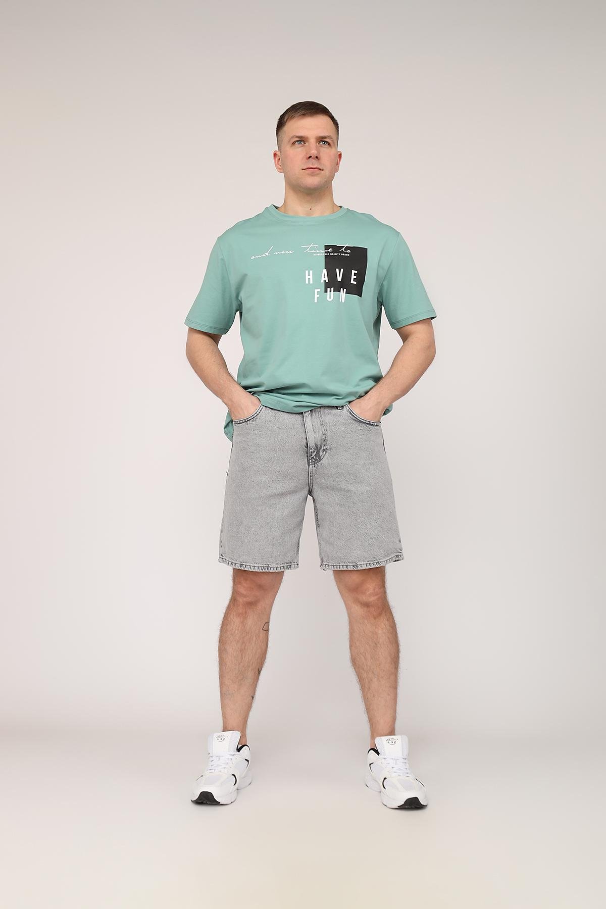 Футболка мужская ЦБ-00270048 с коротким рукавом р. 54 Мятный (SKT001045218)