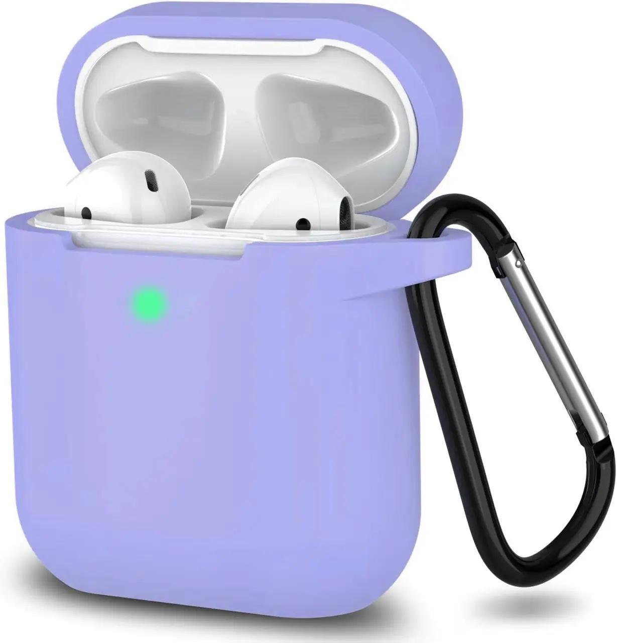 Чохол для навушників Apple AirPods 2 силіконовий Бузковий (VANAX53009)