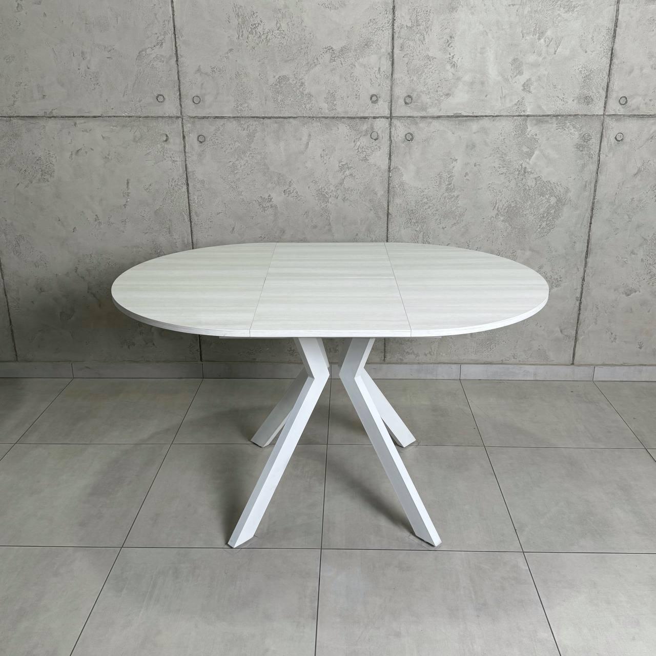 Стол раздвижной круглый Lite D800 Ясен Серфсайд/Белый мат (УТП026646) - фото 2