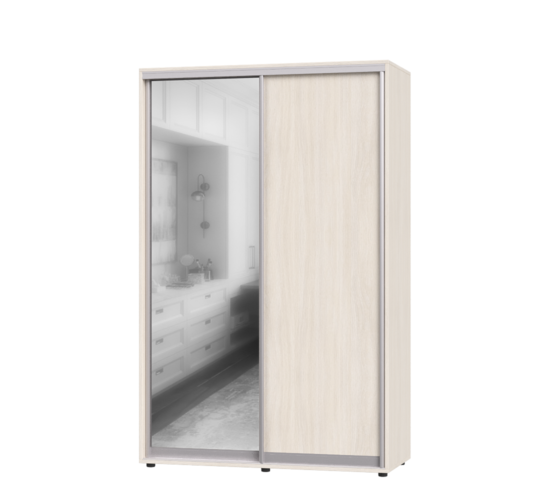 Шкаф-купе двухдверный Эверест ШК-02 140х45х220 см Дуб Молочный (06696)