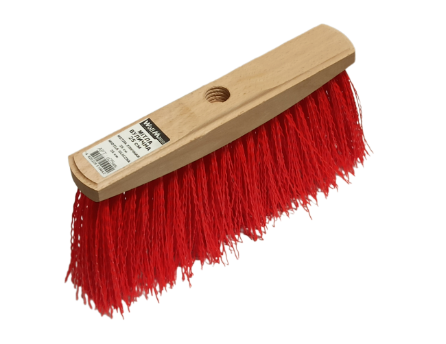 Метла Woffmann деревянная для уличной уборки с резьбой 250 мм