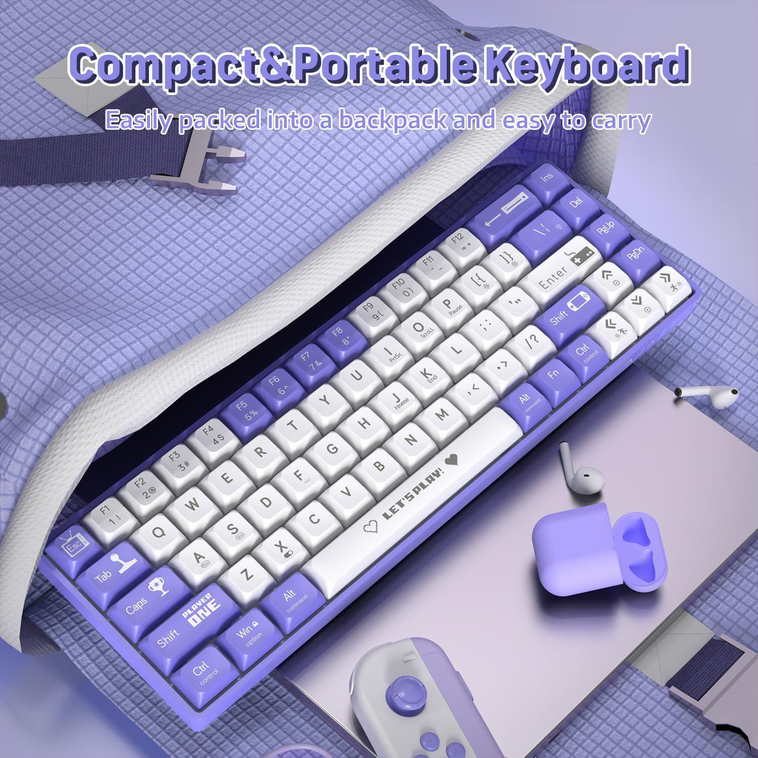 Клавиатура механическая проводная Ajazz AK680 RGB-подсветка красные свитки hotswap Purple - фото 7 Клавиатура механическая проводная Ajazz AK680 RGB-подсветка красные свитки hotswap Purple - фото 7