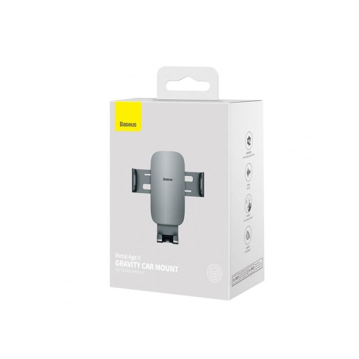 Автотримач для телефону BASEUS Metal Age II Gravity Car Mount Air Outlet Version Dark Grey (SUJS000013)