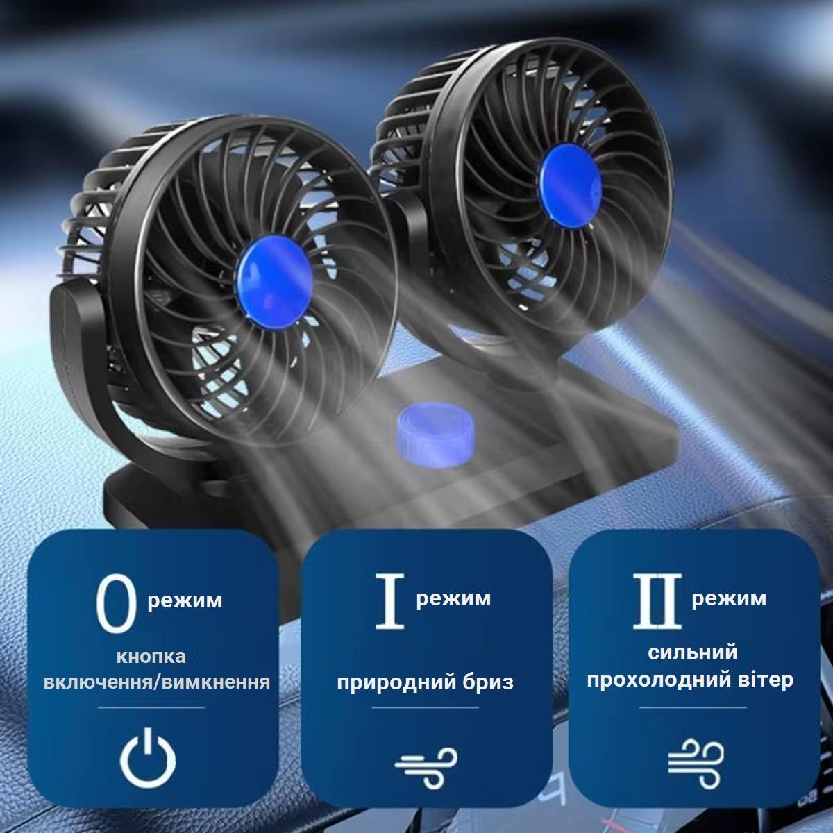 Вентилятор автомобильный Car Mounted Fan F30 USB 360° Black (110613) - фото 5 Вентилятор автомобильный Car Mounted Fan F30 USB 360° Black (110613) - фото 5