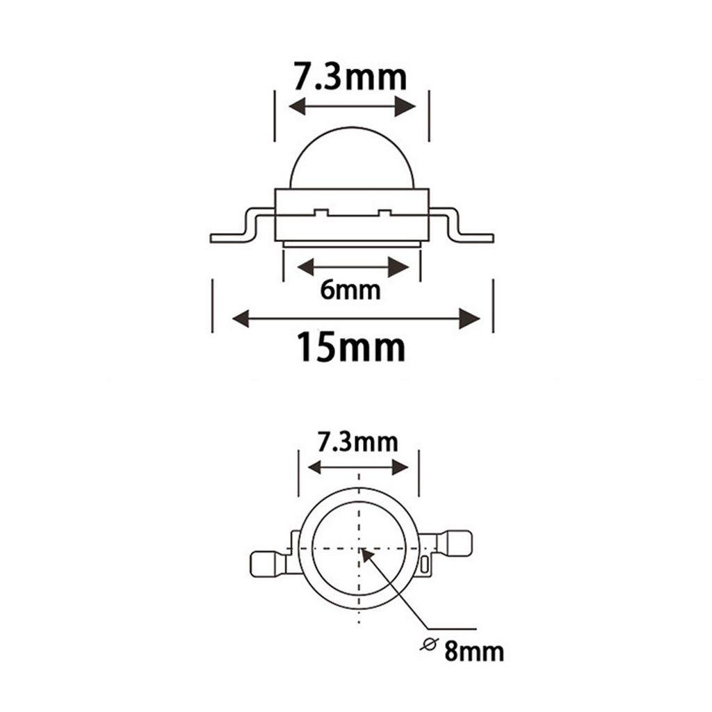 Світлодіод UV 3W 395-400 nm (102108ua) - фото 3