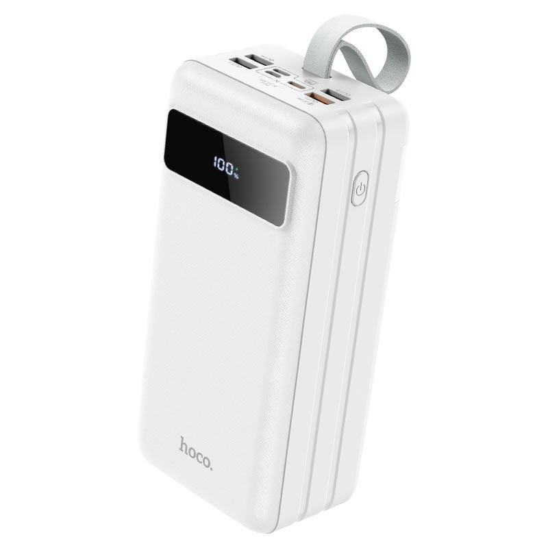 Повербанк Hoco J86B Electric 60000 mAh Lightning/MicroUSB/Type-C PD 22,5W/3A QC/PD с быстрой зарядкой и фонариком Белый