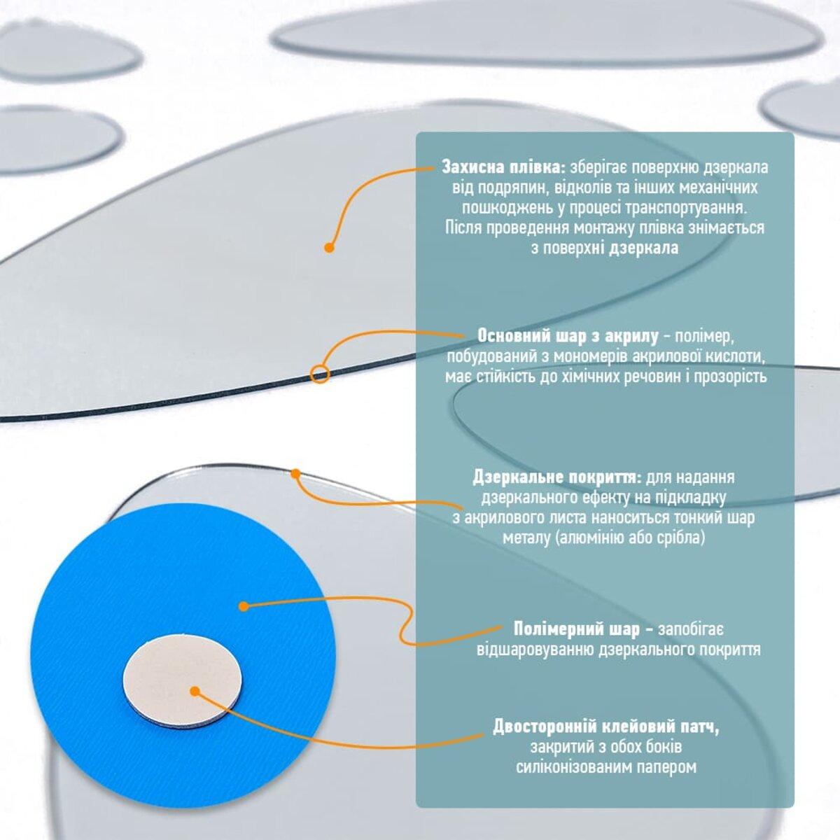 Декор дзеркальний акриловий самоклеючий Камінці 12 шт. Сріблястий (SW-00002496) - фото 4 Декор дзеркальний акриловий самоклеючий Камінці 12 шт. Сріблястий (SW-00002496) - фото 4