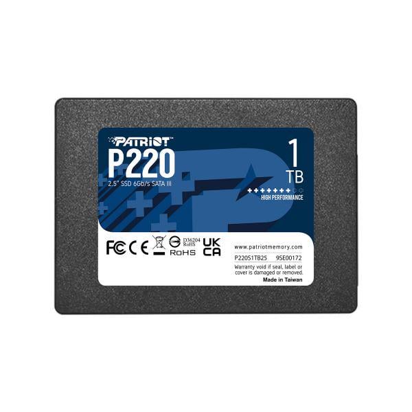 SSD-накопичувач Patriot P220 1TB 2,5" SATAIII TLC (P220S1TB25) SSD-накопичувач Patriot P220 1TB 2,5" SATAIII TLC (P220S1TB25)