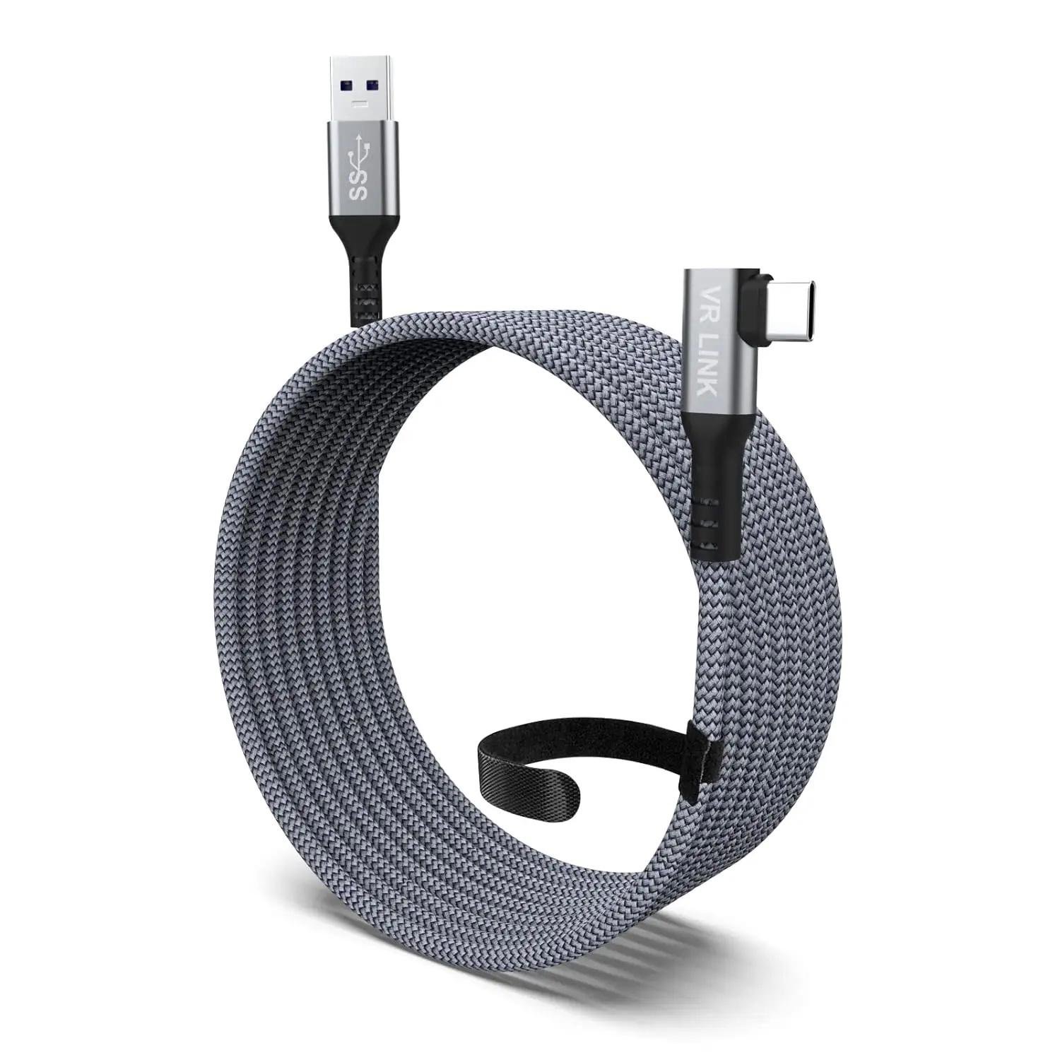 Кабель Oculus Link USB-C 3.2 Type-C 5 м в оплётке для Quest 2/3/Pro, Pico 4 Серый ( CC-5mGS )