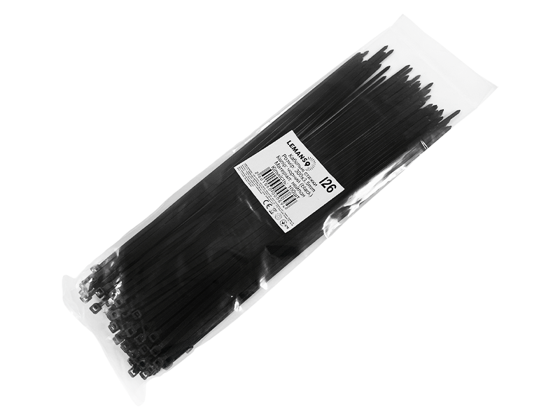 Стяжка кабельная 100 шт. 3,5х300 мм Черный (8803)