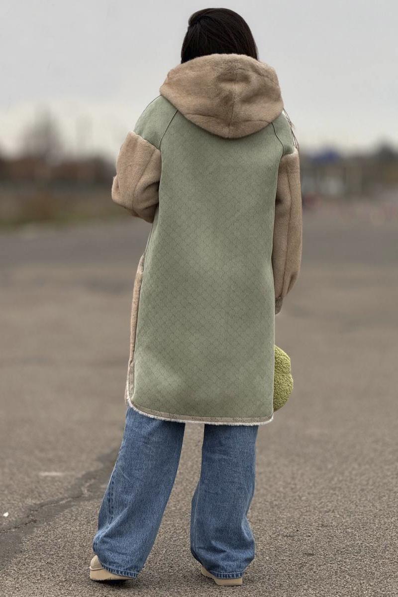 Дублянка жіноча на штучному хутрі 2XL М'ятний (195096) - фото 3