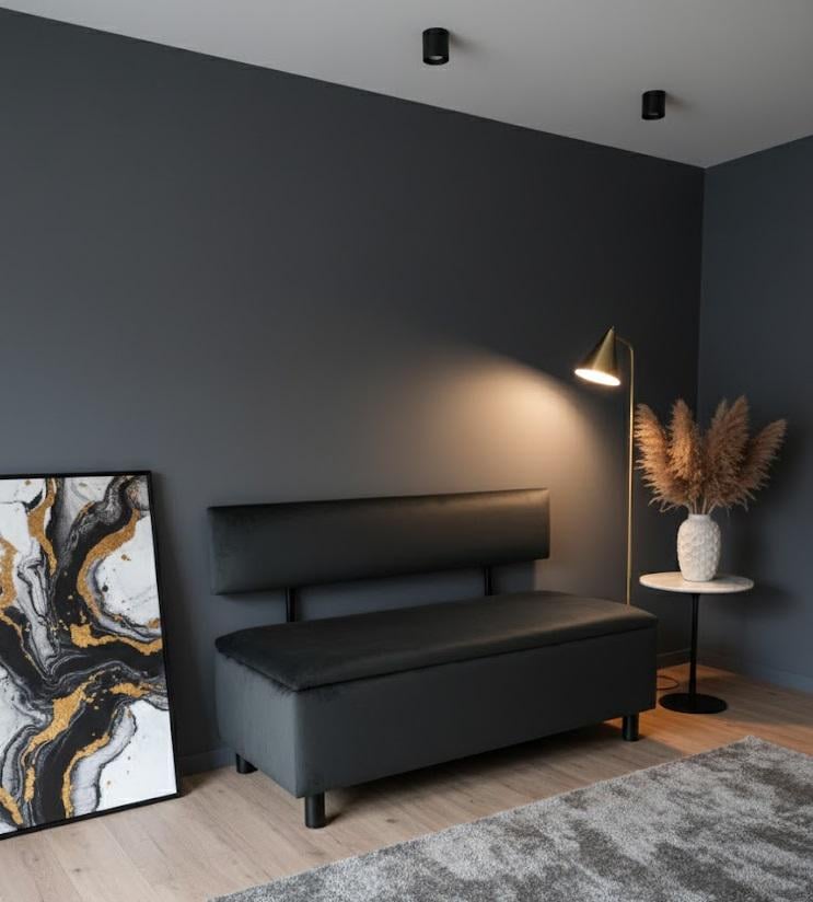 Диван в зону ожидания Сompakt Black велюр 120 см Темно-серый