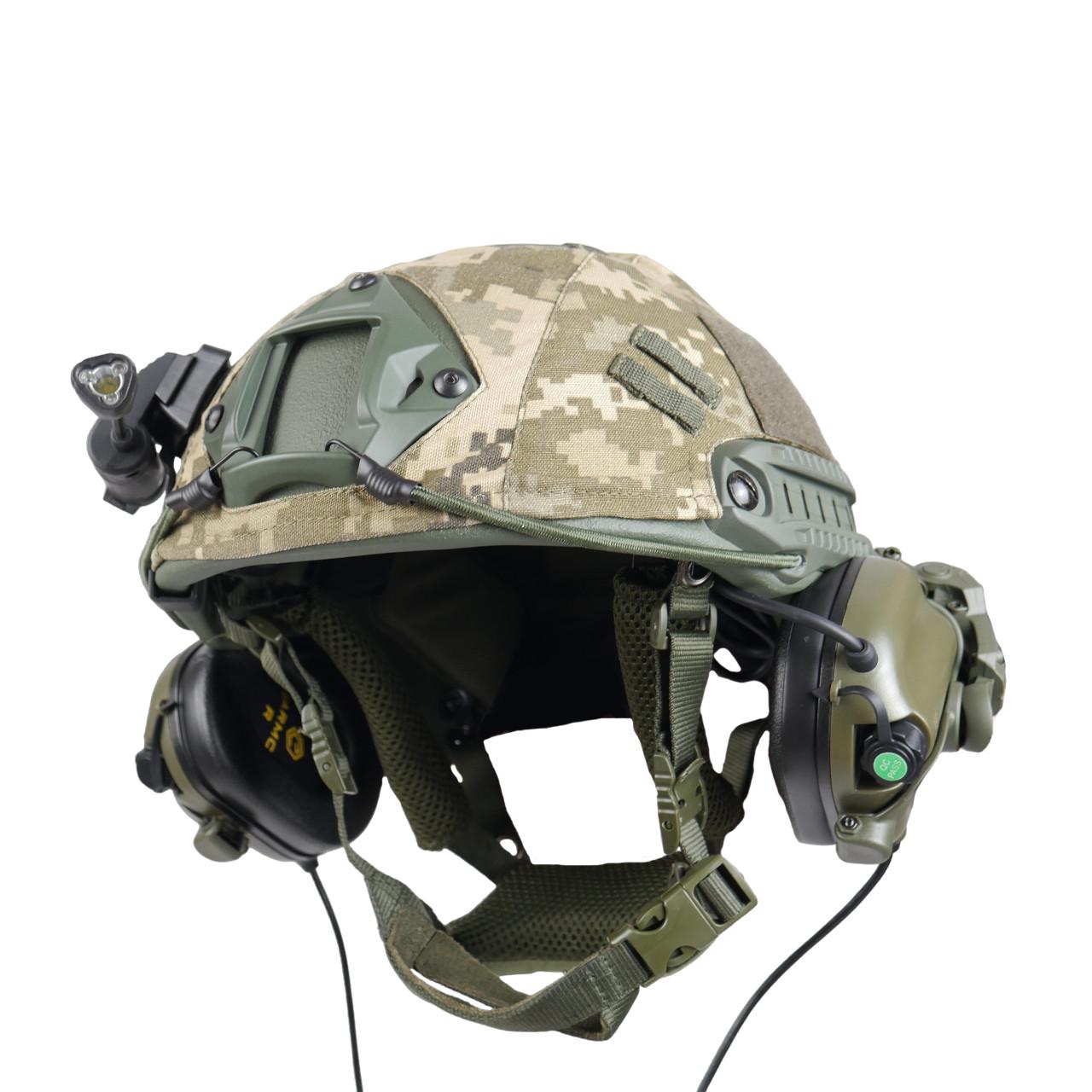 Комплект балістичний повний шолом/навушники/ліхтарик/каска (30507841)