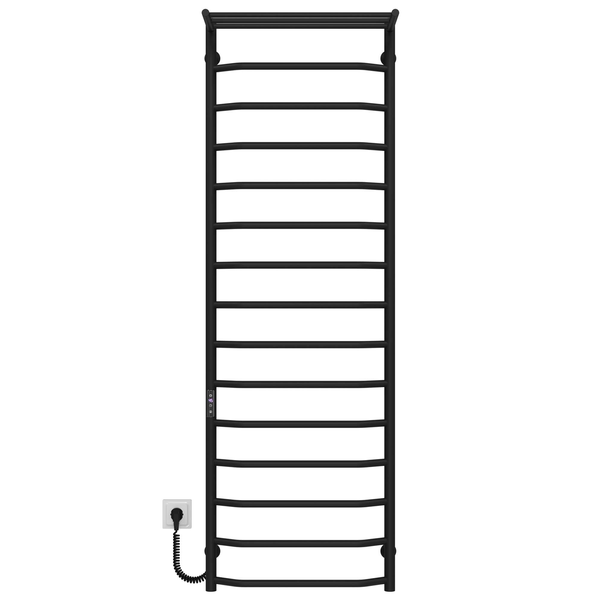 Рушникосушарка електрична Deffi Трапеція П15 JD03 ліве підключення нержавіюча сталь 500x1600 мм Чорний (C.TP.160.50.15.E.B.L.1)