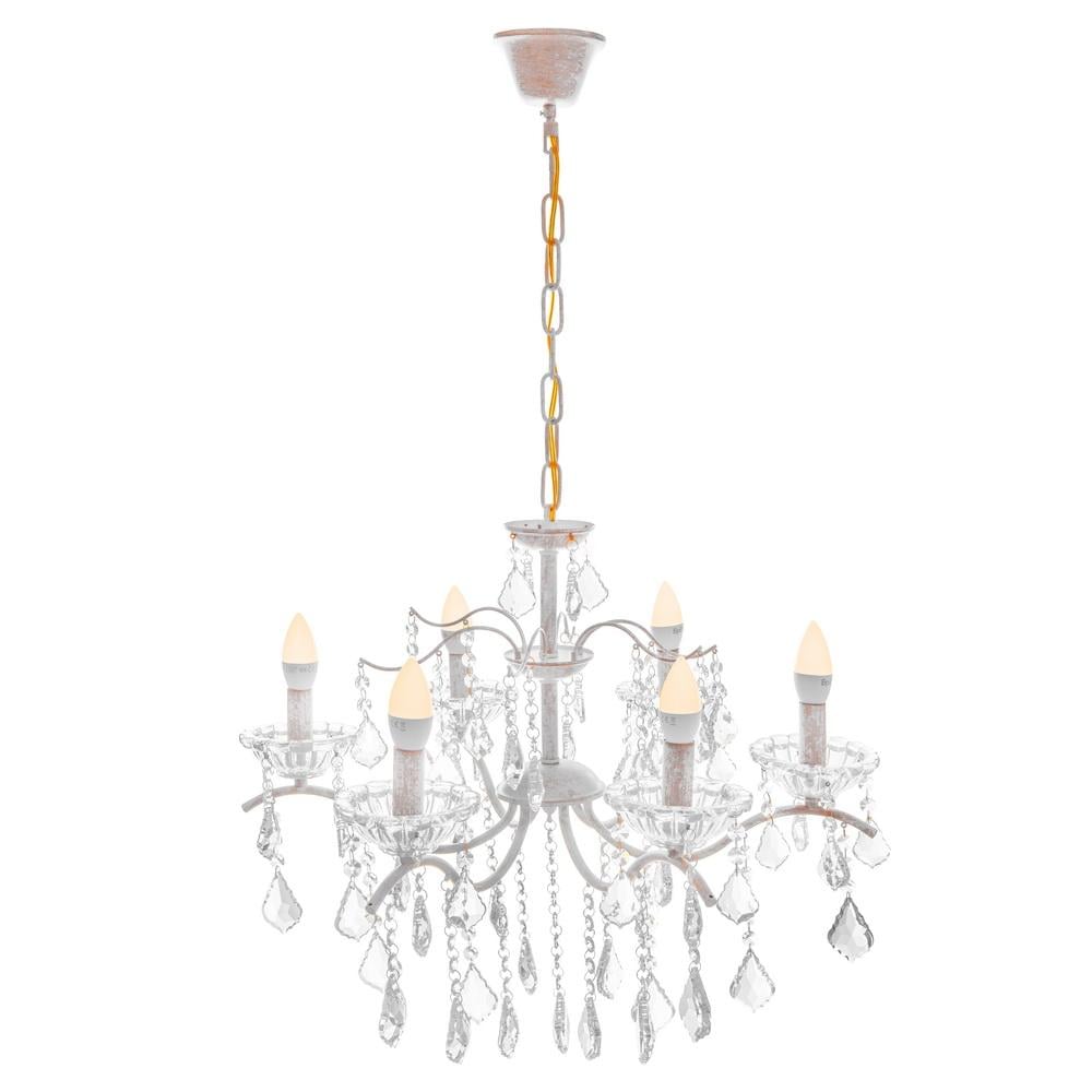 Люстра свічка підвісна прованс кришталева Brille BCL-682S/6 E14 WH / G - фото 3