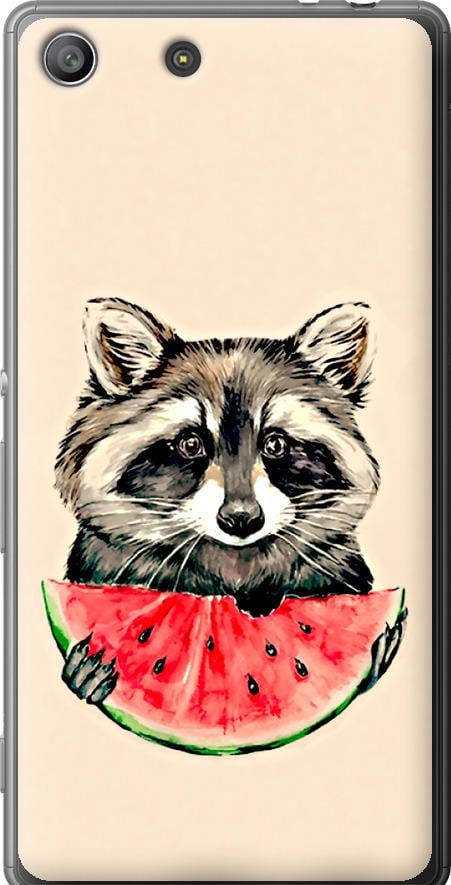 Чехол на Sony Xperia M5 E5633 Енотик с арбузом (4605u-217-42517)