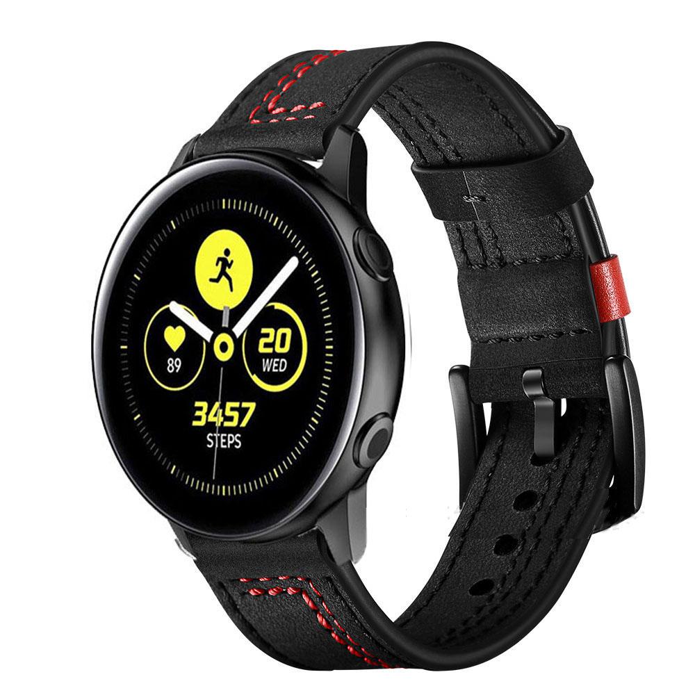 Ремешок для смарт-часов Button Buckle Sport Leather кожаный для Amazfit Bip Lite S U 20 мм Черный (2441P)