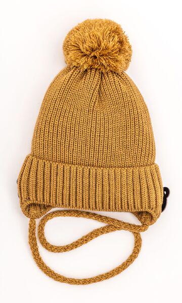 Шапка дитяча для хлопчиків Ведмедик D850 бавовна 40-44 см Теракотовий