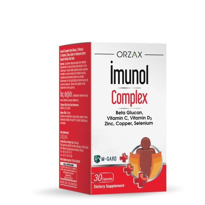 Комплекс для иммунитета Orzax Imunol Complex с бета-глюканом/витаминами С/D3/цинком/медью и селеном 30 капс. (2776883049)