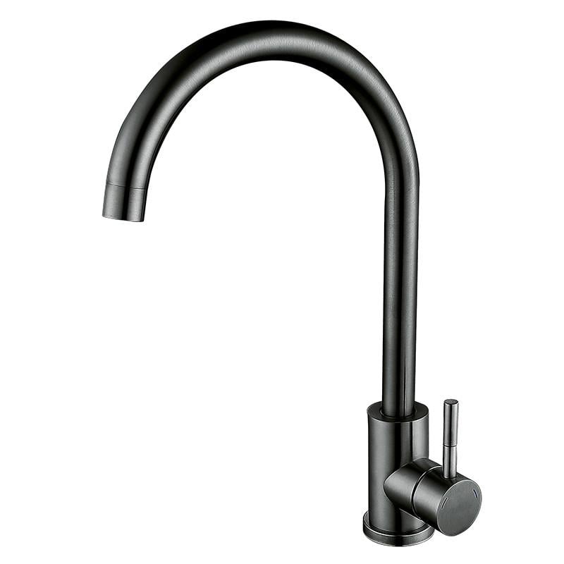 Смеситель для кухни Zerix LUX-011 с нержавеющей стали Графитовый (ZX4869)