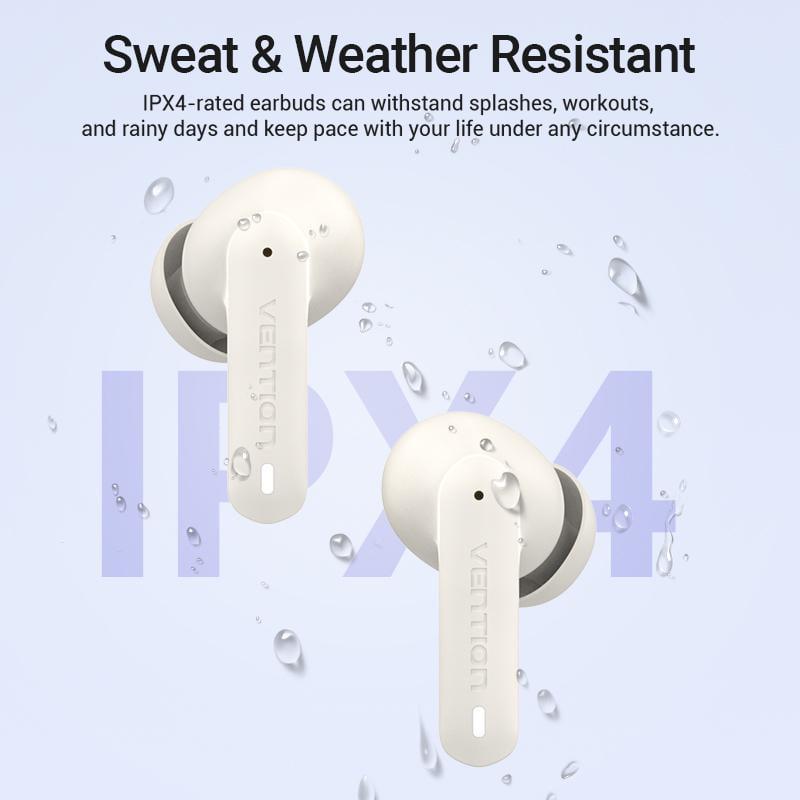 Навушники бездротові Vention Air A01 Bluetooth 5.3 TWS 24 год LED 10 мм AAC/SBC Hi-Fi водонепроникні IPX4 Бежевий (NBMN0) - фото 12 Навушники бездротові Vention Air A01 Bluetooth 5.3 TWS 24 год LED 10 мм AAC/SBC Hi-Fi водонепроникні IPX4 Бежевий (NBMN0) - фото 12