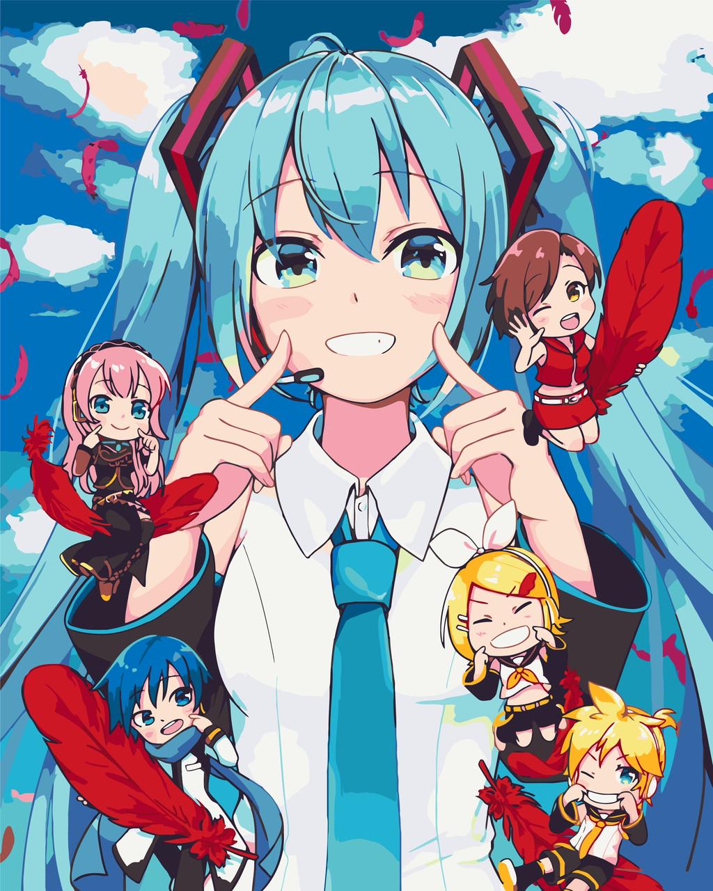 Картина по номерам ORIGAMI Аниме Вокалоид Мику Хацунэ 40х50 см (LW0650)