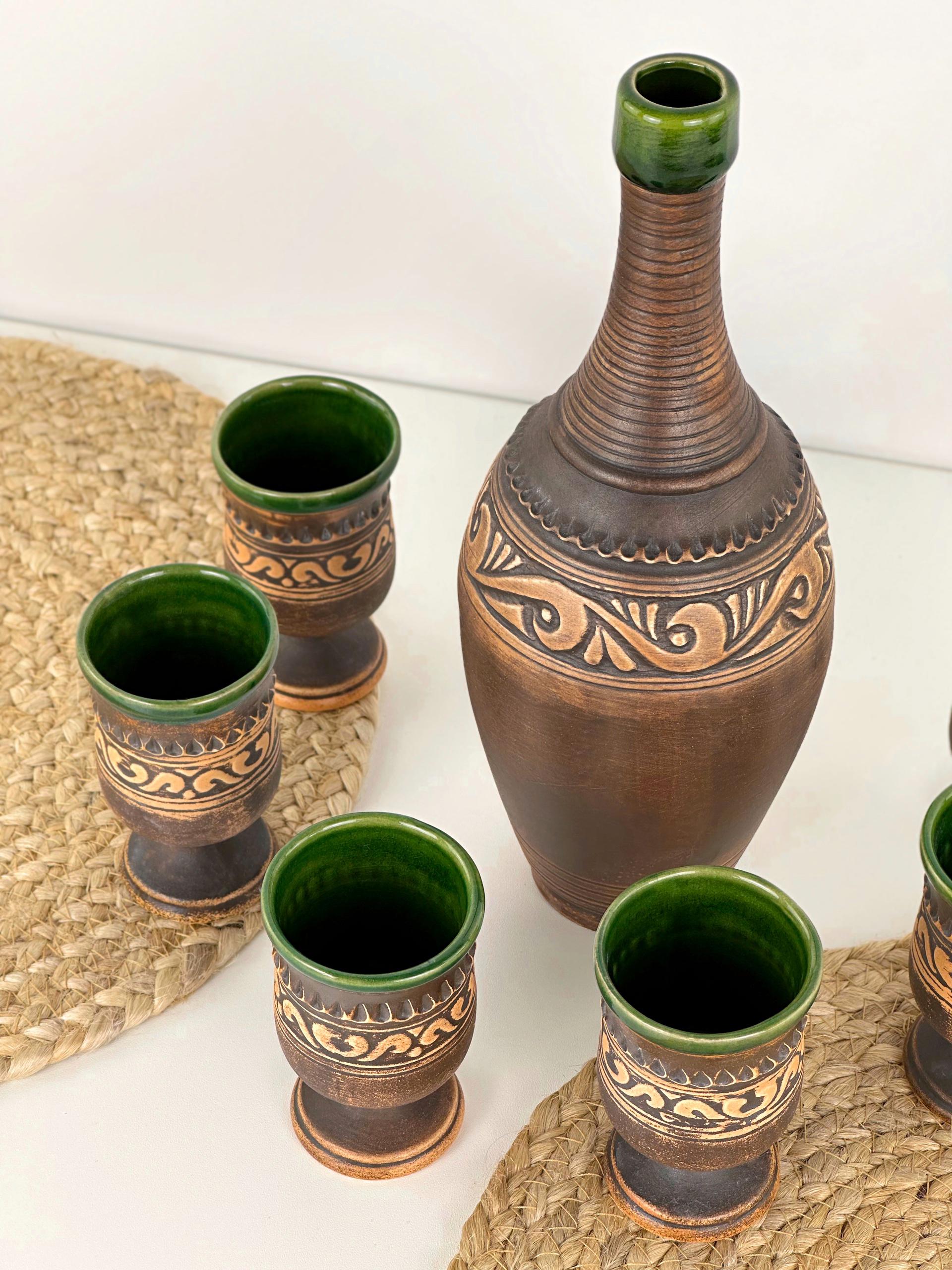 Набір глиняного посуду для подарунка Гражда на 6 чоловік Коричневий (17019-33) - фото 8 Набір глиняного посуду для подарунка Гражда на 6 чоловік Коричневий (17019-33) - фото 8